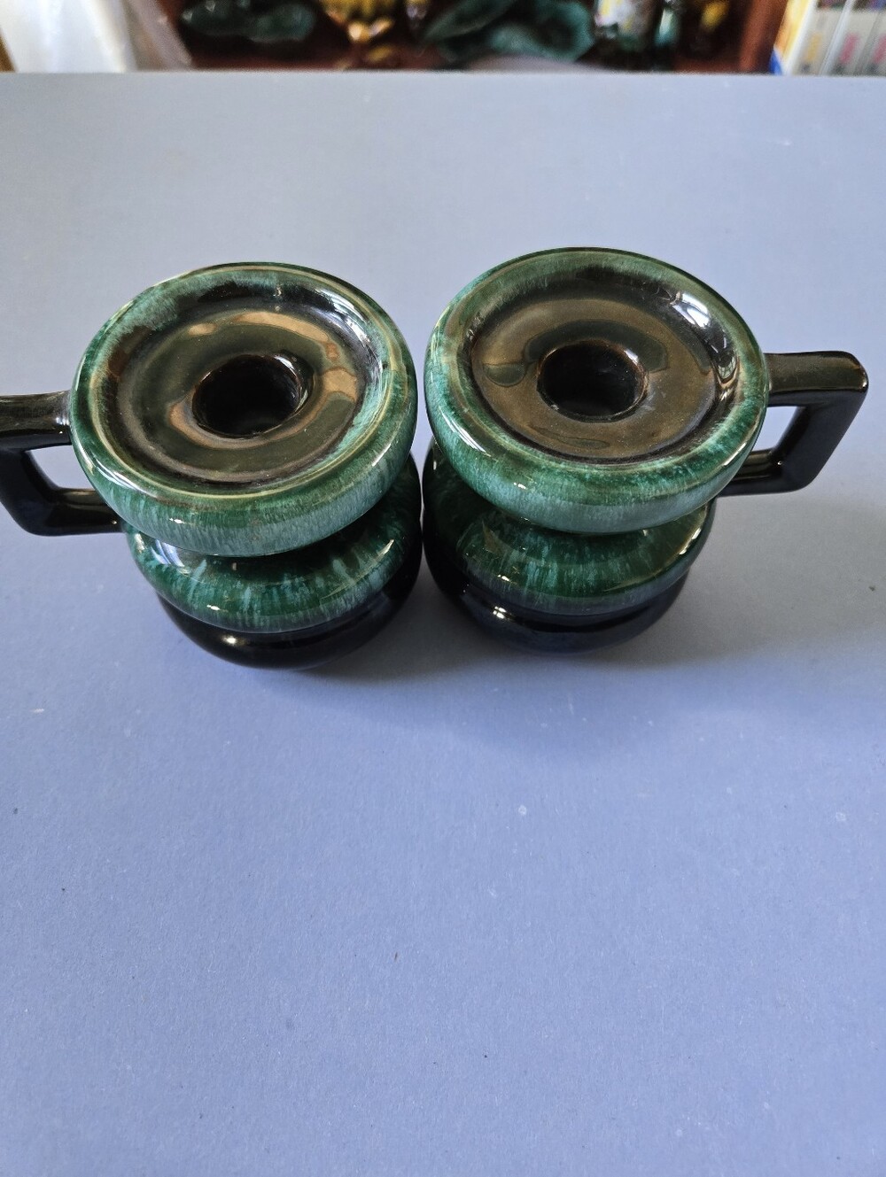 Vintage Blue Mountain Pottery Candle Holders